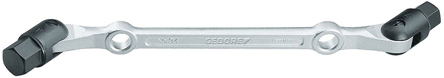 Ein Doppelseitenschlüssel von Gedore mit vier Sechskantenden, geeignet zum Anziehen oder Lösen von Schrauben und Muttern.