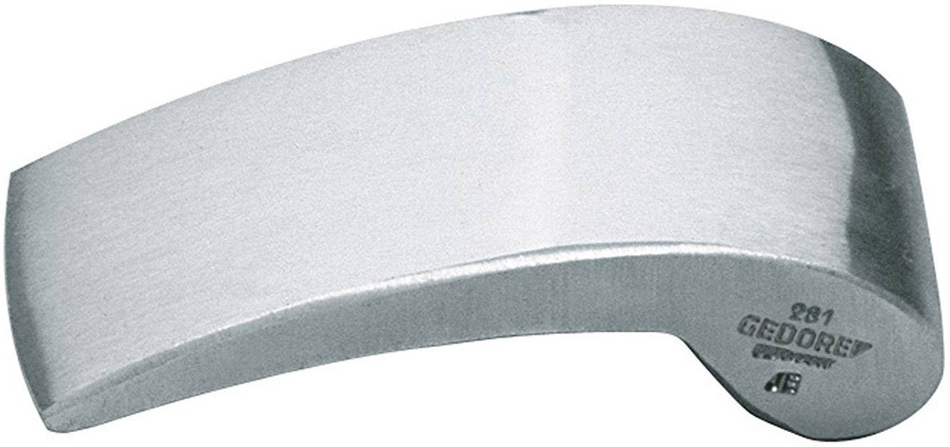 Ein gebogener, silberner Schrumpfhammer von GEDORE, aus Metall, oft verwendet zur Bearbeitung von Karosserieblechen in der Autoreparatur.