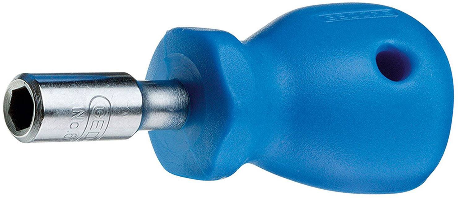 Blauer Sechskantschlüsselschraubendreher mit ergonomischem Griff, geeignet für manuelle Anwendungen.