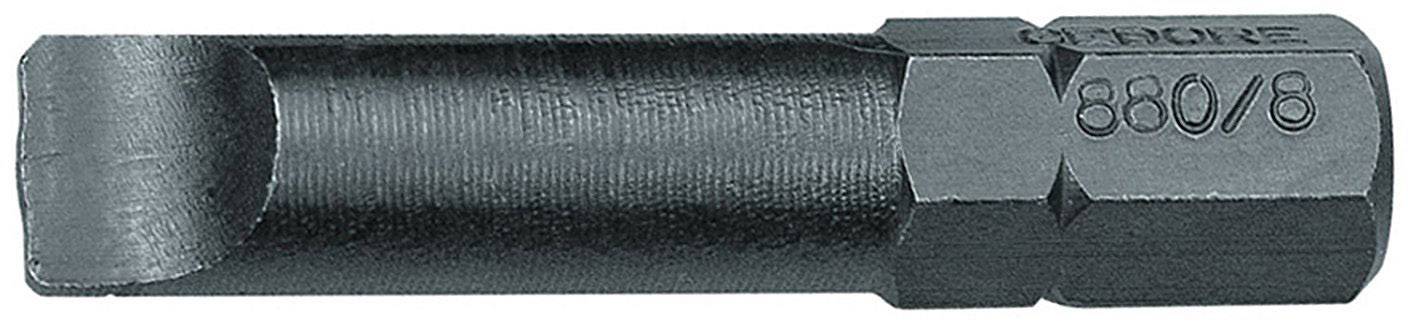 Sechskant-Bit mit flacher Klinge, schwarze Metalloberfläche, geprägt mit der Aufschrift '880/8', vor weißem Hintergrund.
