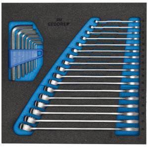 Gedore 2308878 1500 CT2-7 Ring-Maulschlüssel-Satz 25teilig Schlüsselweite (Metrisch) 07 - 19mm
