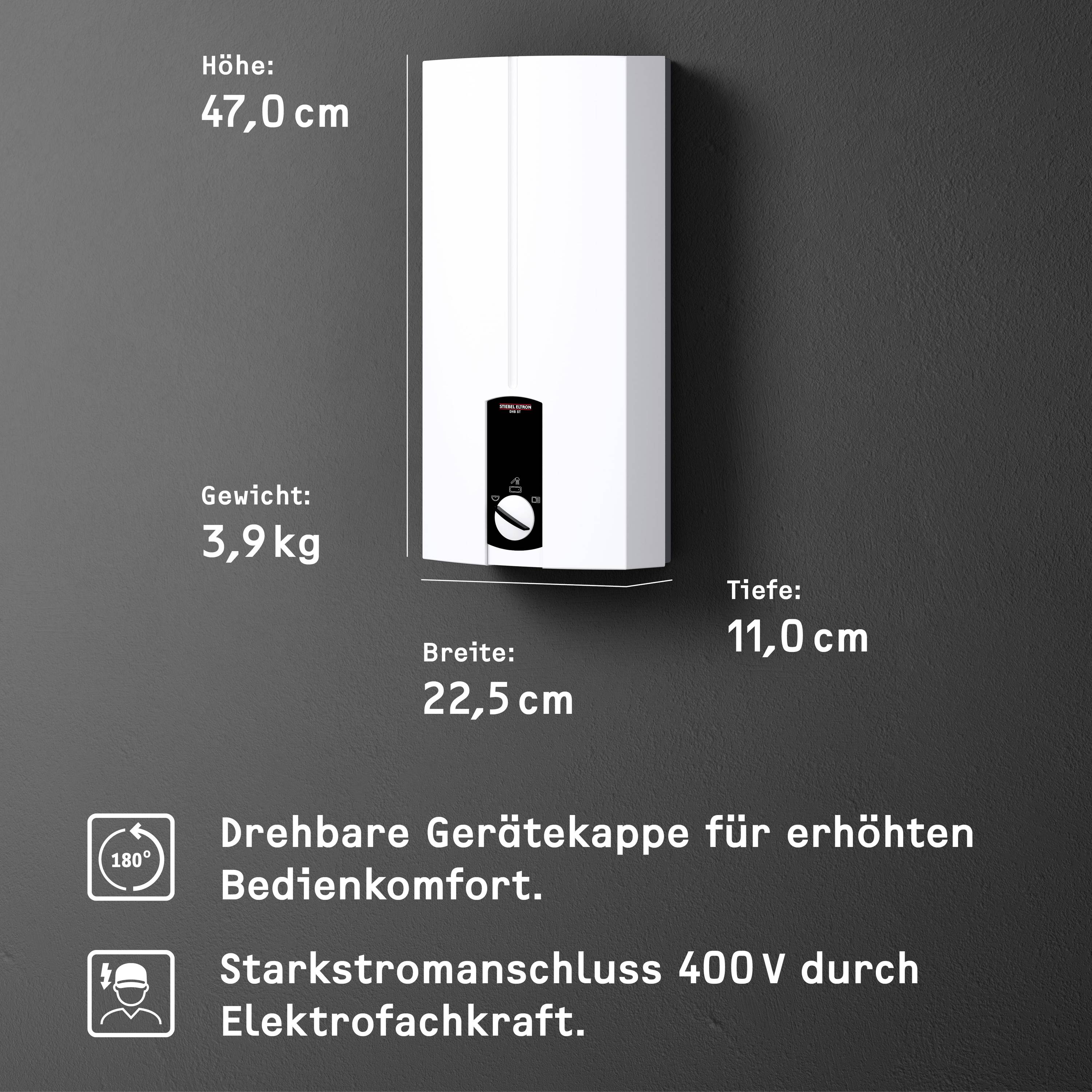Stiebel Eltron 227608 Durchlauferhitzer EEK: A (A - G) DHB 18 ST elektronisch 18 kW 35 bis 55 °C