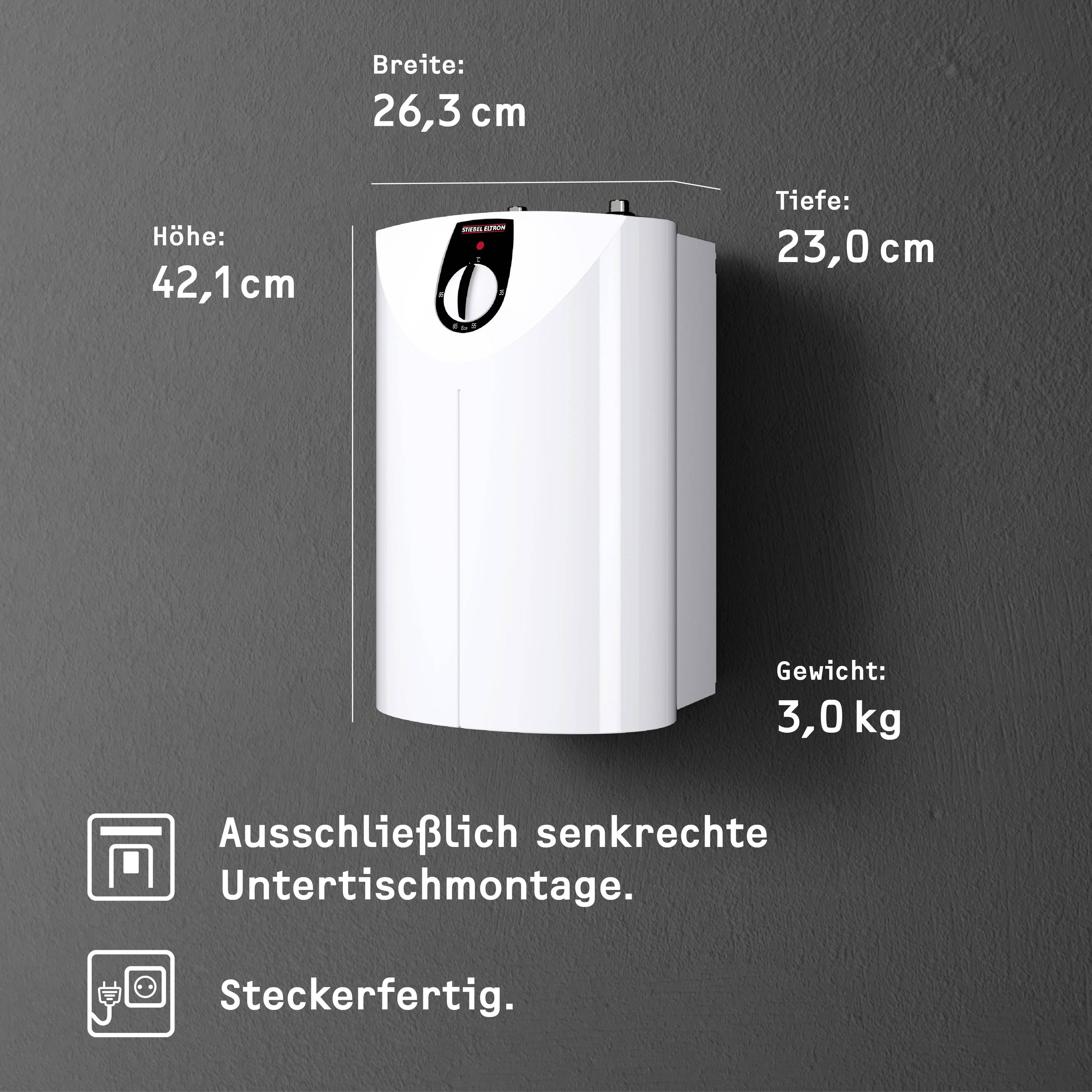 Stiebel Eltron SNU 5 SL mit WST-W 221120 Warmwasserspeicher 5 l/min 35 bis 85 °C