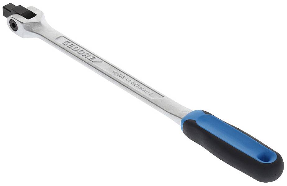 Ein silberner Hebelarm mit blau-schwarzem Griff, auf dem 'GEDORE' steht. Entwickelt für erhöhte Hebelwirkung bei mechanischen Arbeiten.