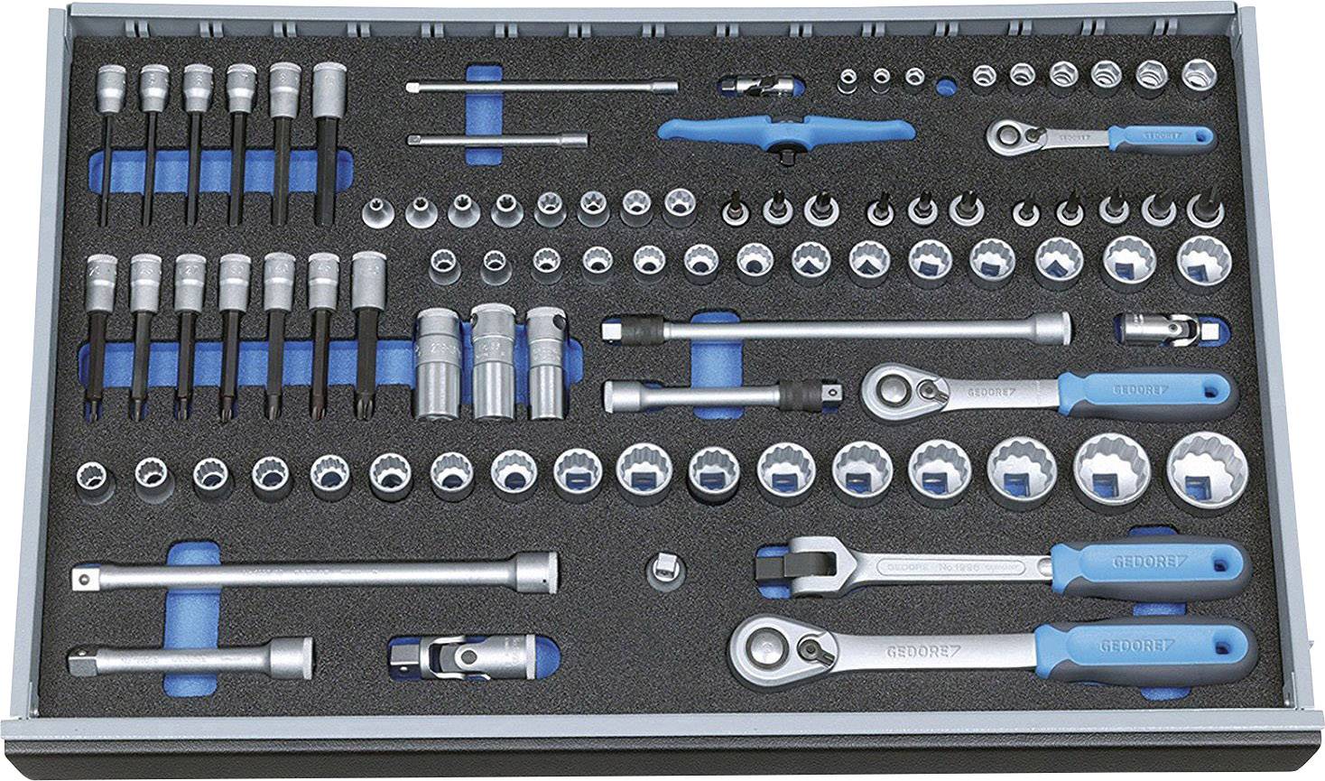 Gedore 2005 CT4-U-20 Steckschlüsselsatz metrisch 1/4" (6.3 mm), 3/8" (10 mm), 1/2" (12.5 mm) 89teilig 2016257