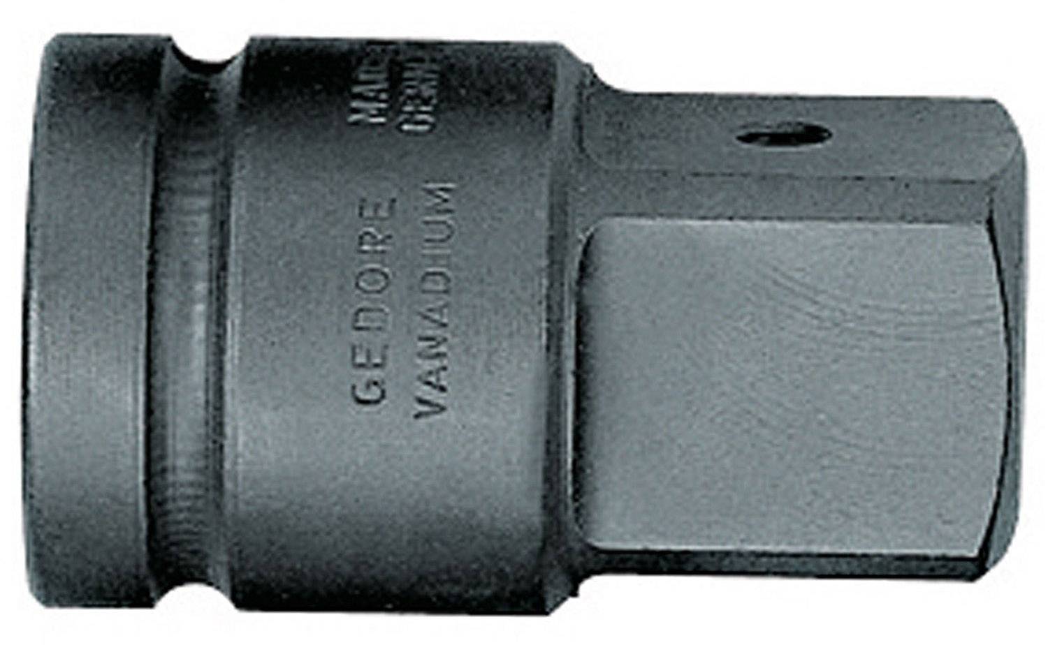 Eine schwarze Gedore Vanadium-Stecknuss mit sechseckiger Öffnung, zur Verwendung mit einer Ratsche oder einem Drehmomentschlüssel.