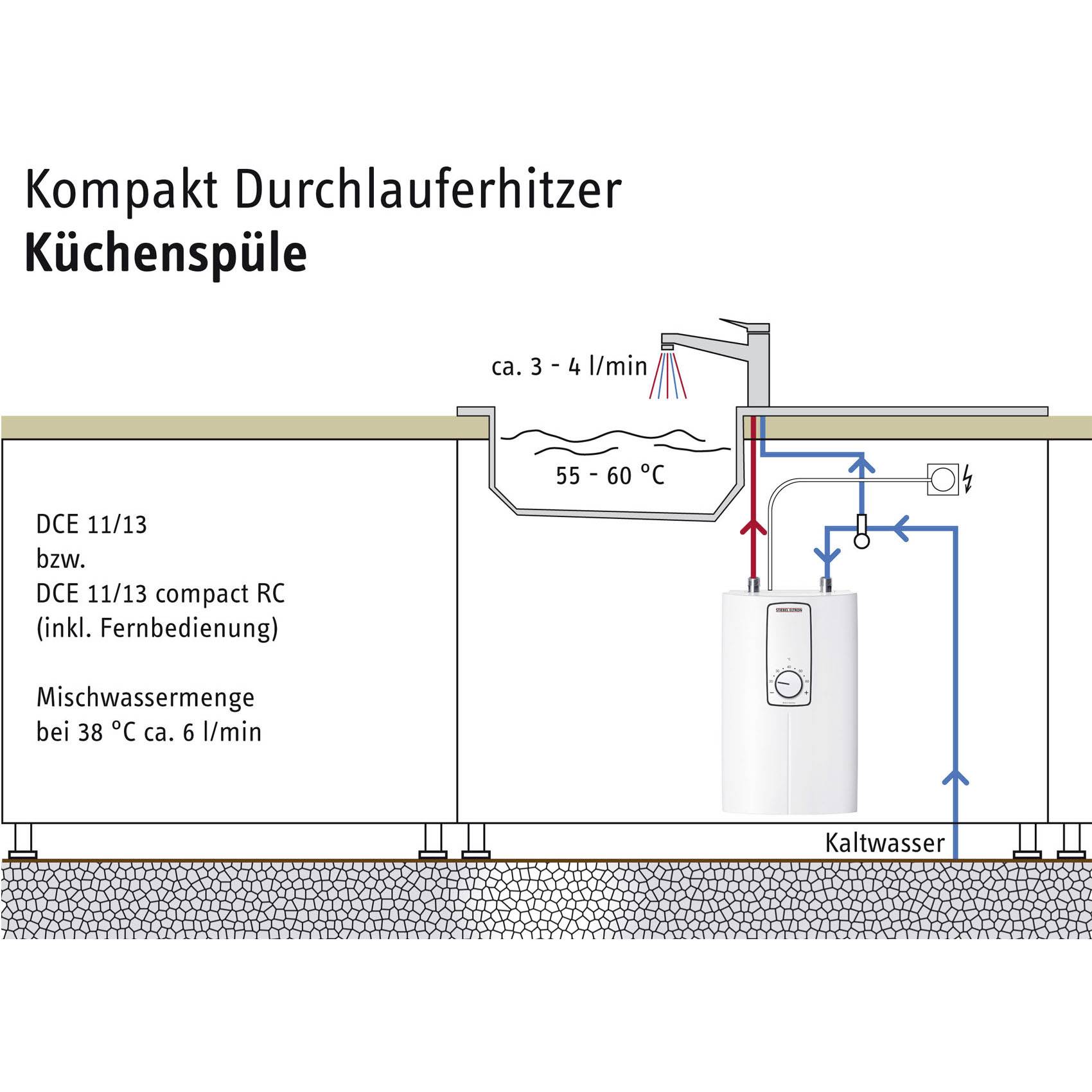 Stiebel Eltron 230770 DCE 11/13 compact Durchlauferhitzer A (A - G) elektronisch 11 kW, 13.5 kW