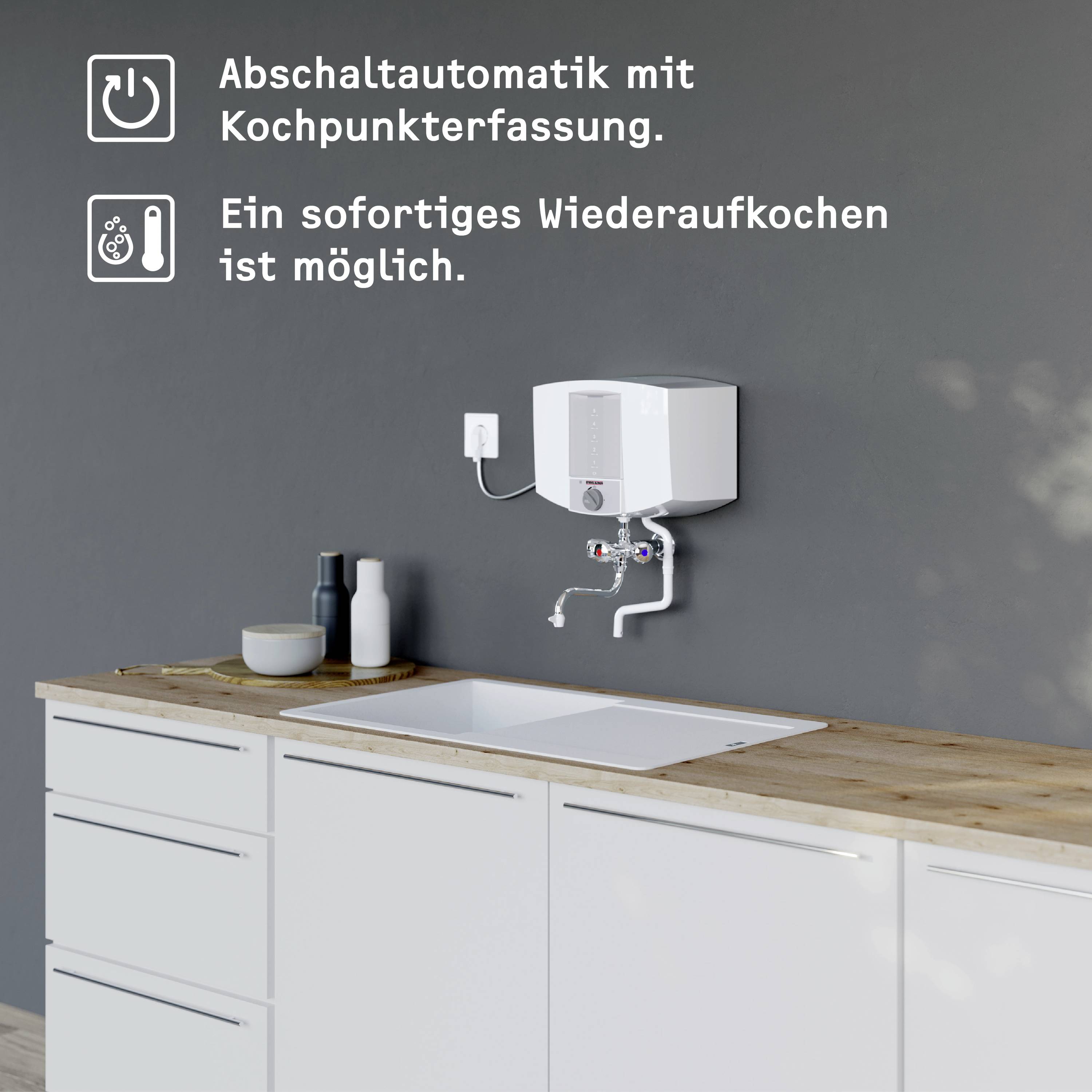 Stiebel Eltron Kochendwassergerät KBA 5 KA Abschaltautomatik, Kochpunkterfassung, Stufenloser Thermostat, Zweigriffarmatur 074289
