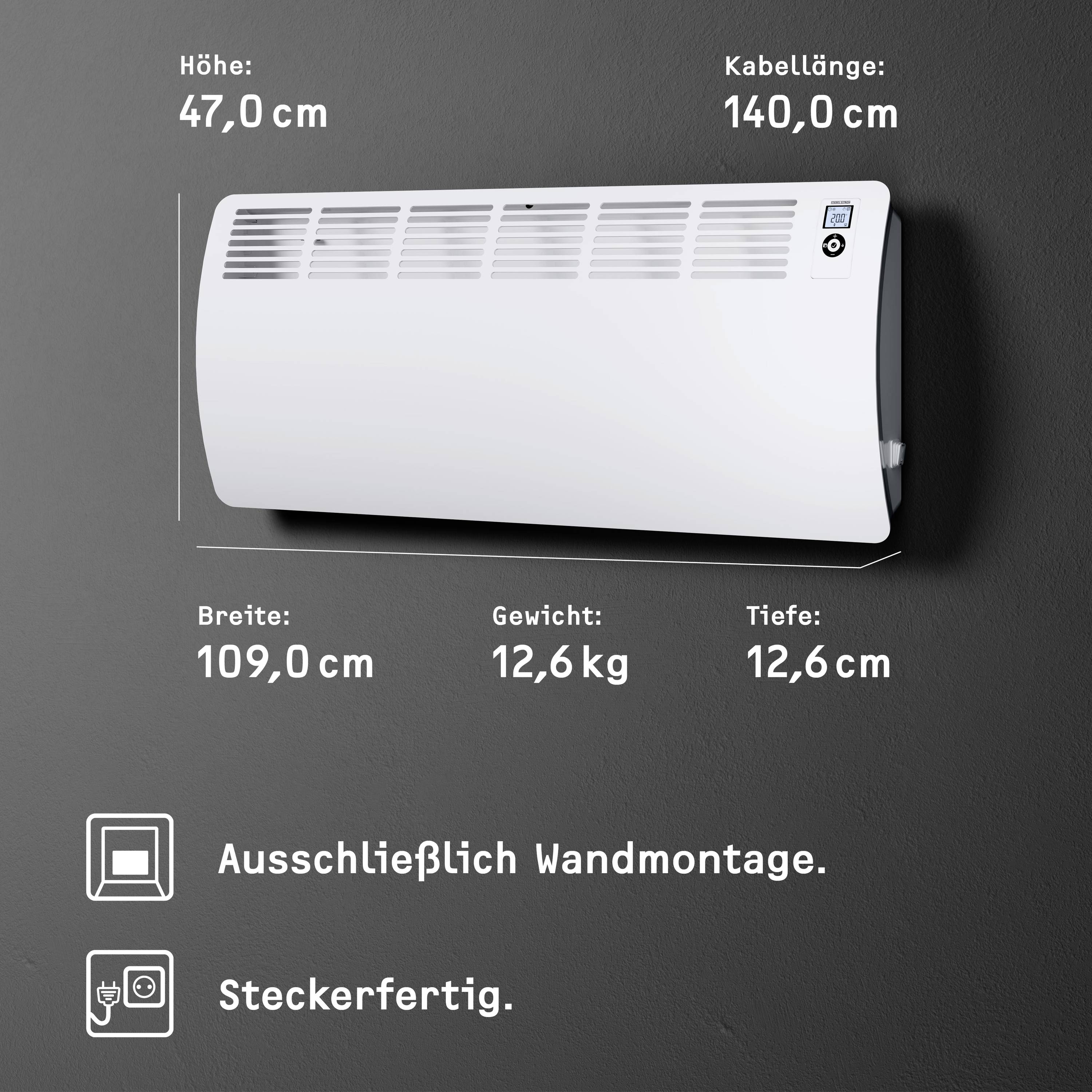Stiebel Eltron 237834 Konvektor CON 30 Premium 3000 W Alpinweiß