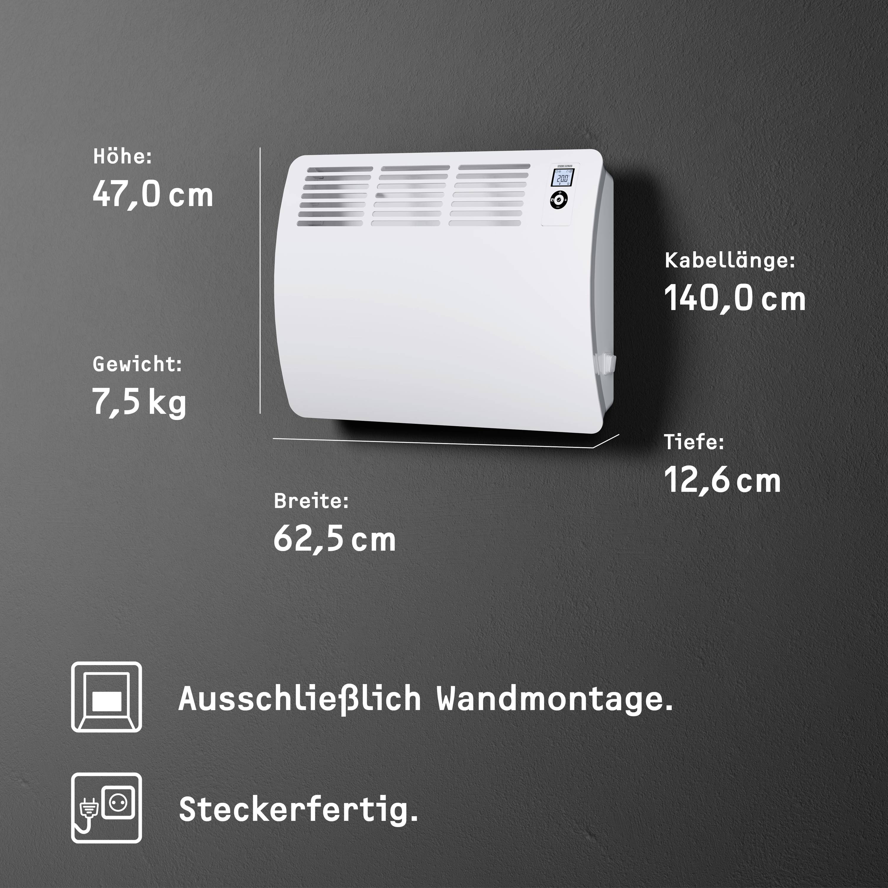 Stiebel Eltron 237832 Konvektor CON 15 Premium 1500W Alpinweiß