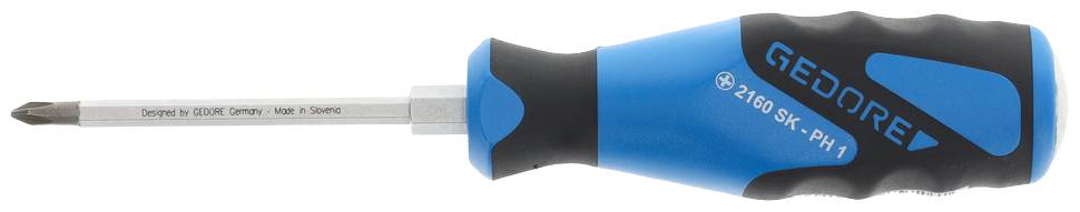 Gedore 2160SK PH 1 1845292 Kreuzschlitz-Schraubendreher PH 1 Klingenlänge: 80mm DIN ISO 8764