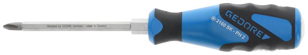 Gedore 2160SK PH 2 1845306 Kreuzschlitz-Schraubendreher PH 2 Klingenlänge: 100mm DIN ISO 8764