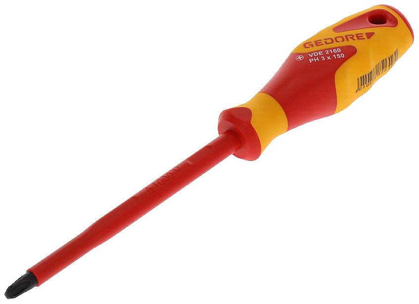 Gedore VDE 2160 PH 3 1612131 Kreuzschlitz-Schraubendreher PH 3 Klingenlänge: 150mm DIN ISO 8764