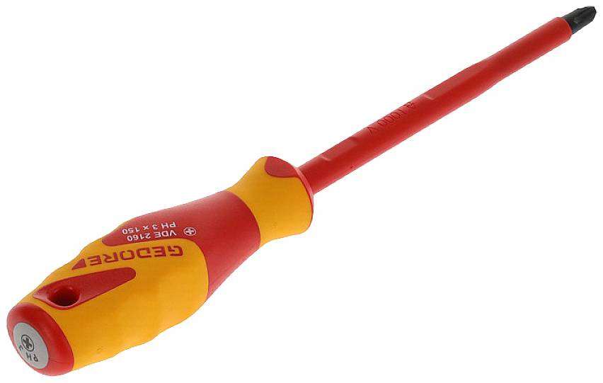 Gedore VDE 2160 PH 3 1612131 Kreuzschlitz-Schraubendreher PH 3 Klingenlänge: 150mm DIN ISO 8764