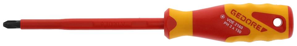 Gedore VDE 2160 PH 3 1612131 Kreuzschlitz-Schraubendreher PH 3 Klingenlänge: 150mm DIN ISO 8764