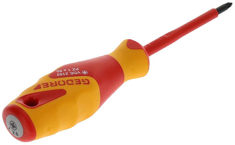Gedore VDE 2160 PZ 1 1612182 Kreuzschlitz-Schraubendreher PZ 1 Klingenlänge: 80mm DIN ISO 8764