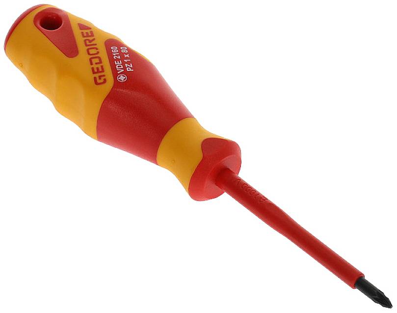 Gedore VDE 2160 PZ 1 1612182 Kreuzschlitz-Schraubendreher PZ 1 Klingenlänge: 80mm DIN ISO 8764