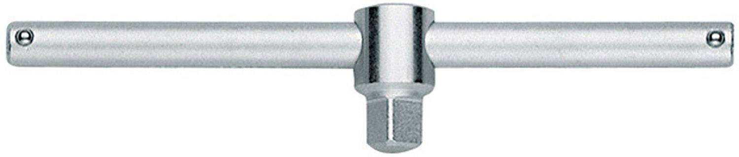 Ein T-förmiger Steckschlüssel aus Metall, oft verwendet zum Anziehen oder Lösen von Schrauben in mechanischen Anwendungen.
