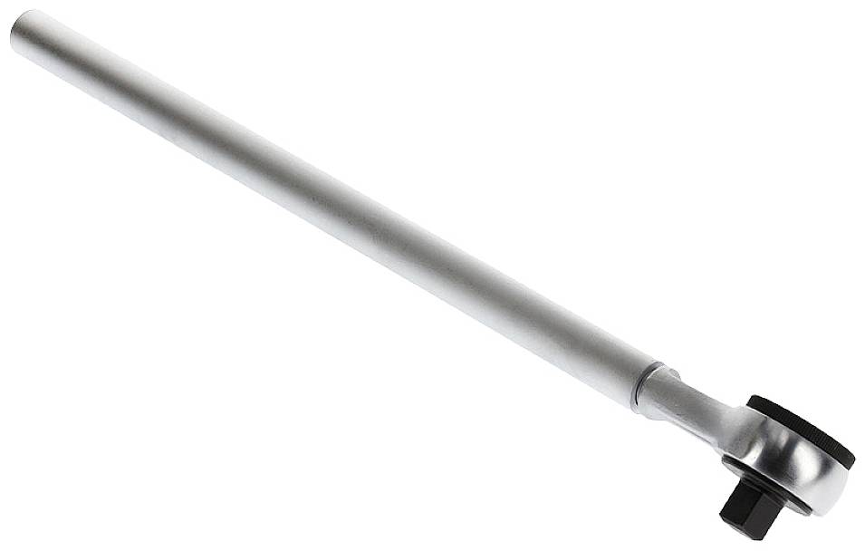 Silberner Drehmomentschlüssel mit langem Griff, verwendet zum präzisen Anziehen von Schrauben und Muttern in mechanischen Anwendungen.