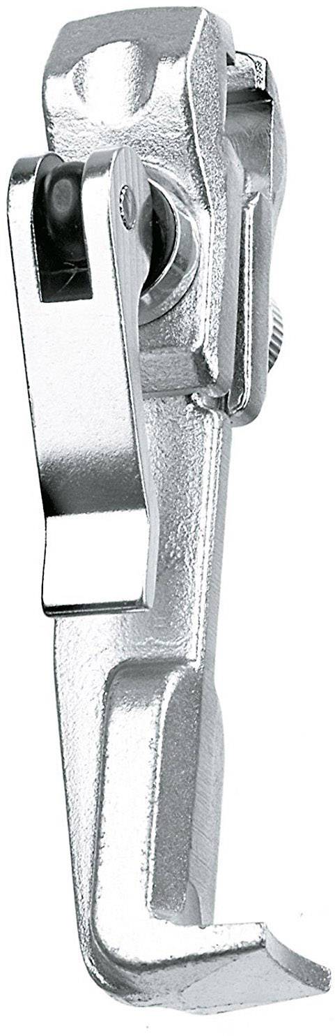 Metallischer Nähmaschinen-Nähfuß, glänzend, mit kleinem Rad an der Oberseite. Hauptsächlich verwendet für Sattler- und Lederarbeiten.