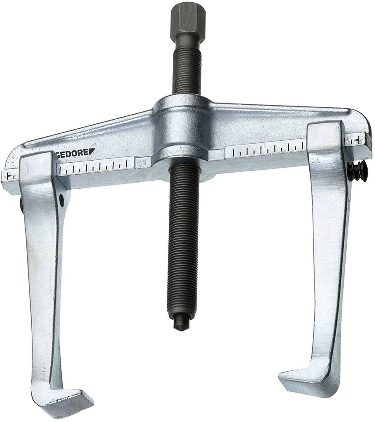 Ein dreibeiniger Abzieher aus Metall mit zentraler Spindel, der zum Entfernen von Lagern oder Zahnrädern von Achsen verwendet wird.