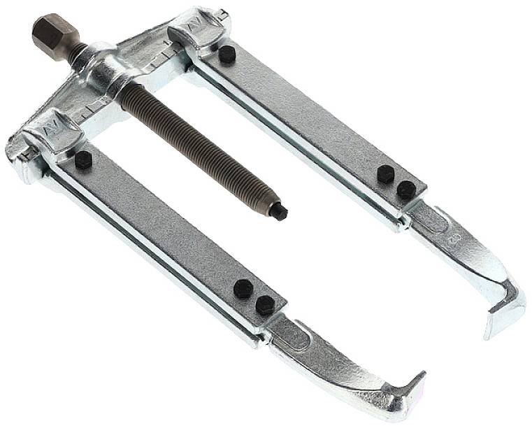 Ein zweibeiniger Abzieher aus Metall, hauptsächlich verwendet zum Entfernen von Lagern oder ähnlichen fest sitzenden Teilen in Maschinen.