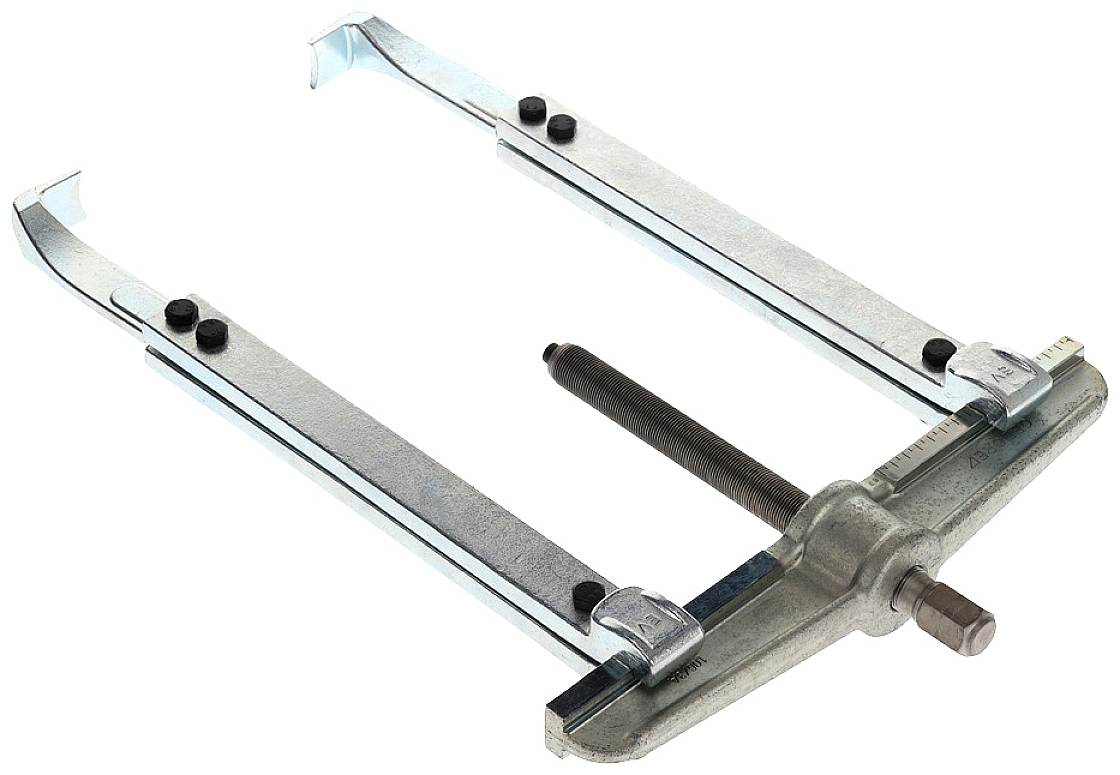 Ablasswerkzeug für Stoßdämpfer mit Metallrahmen und Schraubmechanismus zum sicheren Entfernen von Stoßdämpfern.