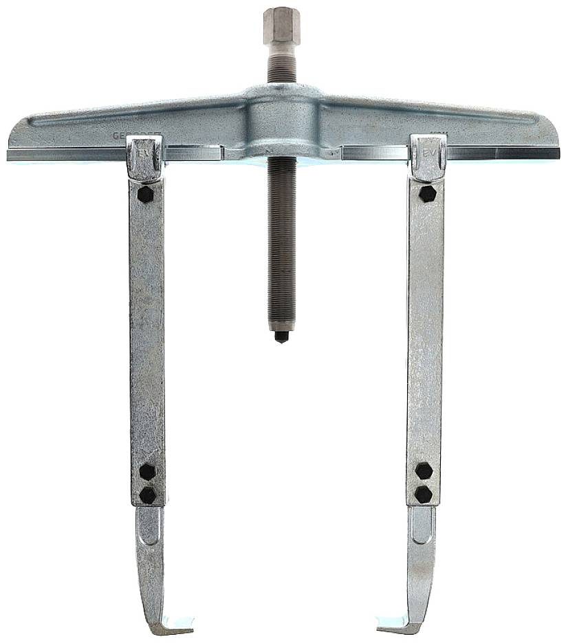 Zweiarmiger Abzieher aus Metall zur Entfernung von Wellen oder Lagern in mechanischen Anwendungen.