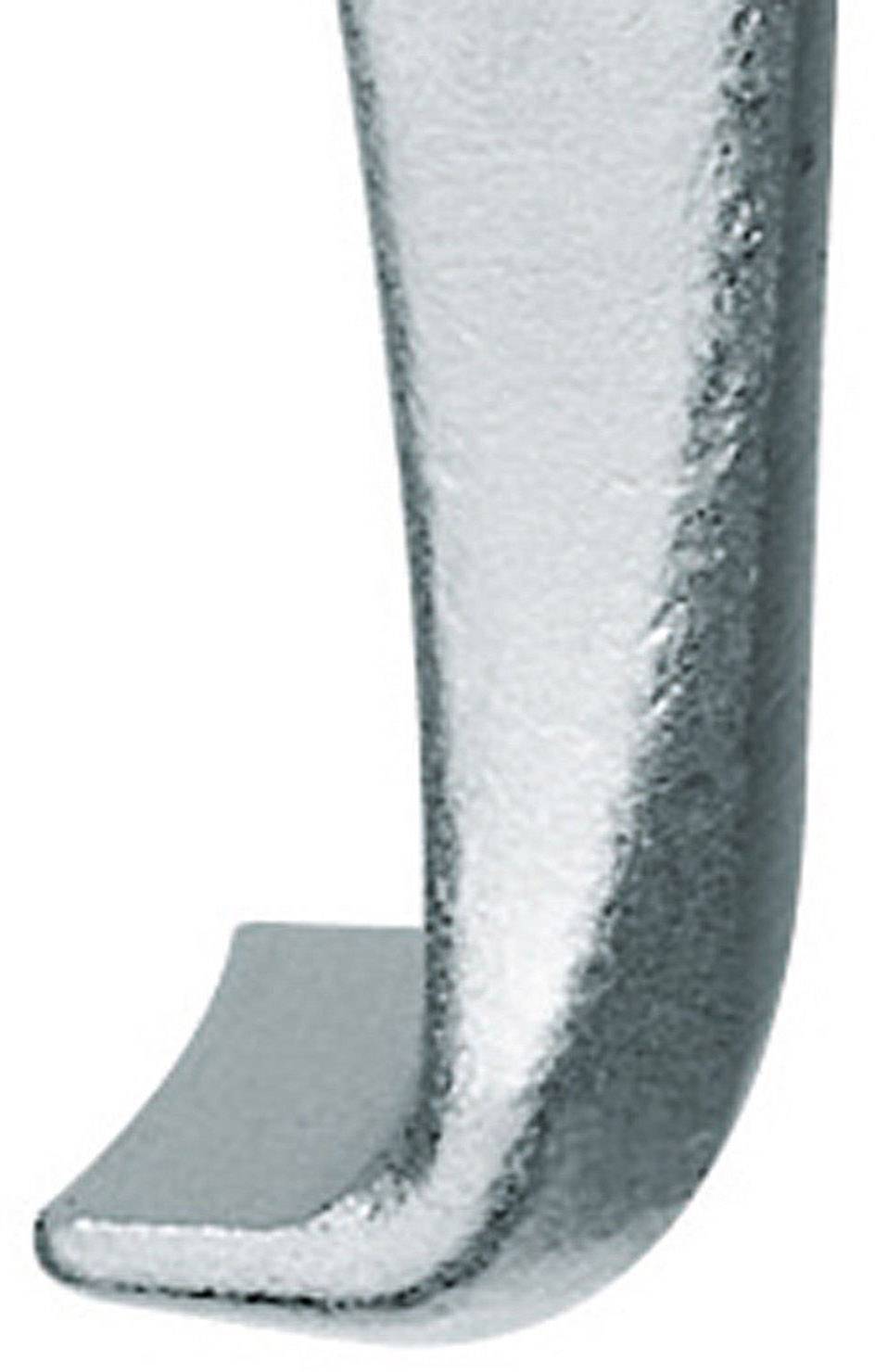 Metallhaken mit gebogener Form, vermutlich Teil eines Werkzeugs oder Halters.