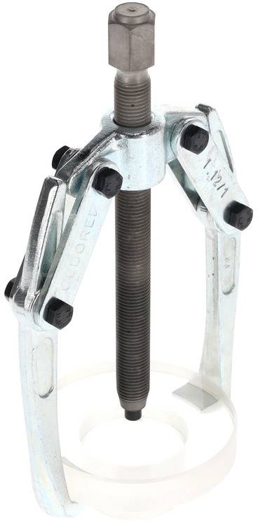 Ein dreibeiniger Abzieher aus Metall, verwendet zum Entfernen von fest sitzenden Teilen wie Lagern.