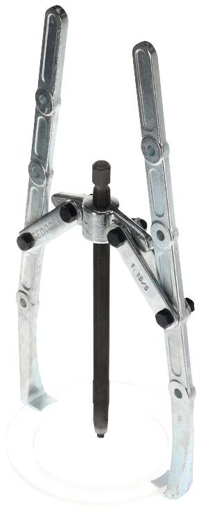 Ein Metallabzieher mit drei verstellbaren Armen und einer zentralen Spindel. Werkzeug für das Abziehen von Lagern oder Zahnrädern.