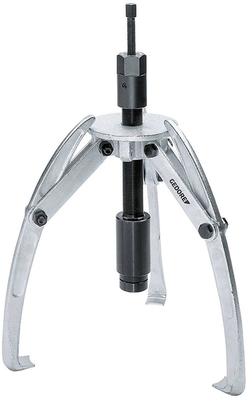 Ein dreibeiniger Abzieher aus Metall mit einer zentralen Schraube zum Entfernen von Lagern oder Zahnrädern in mechanischen Anwendungen.