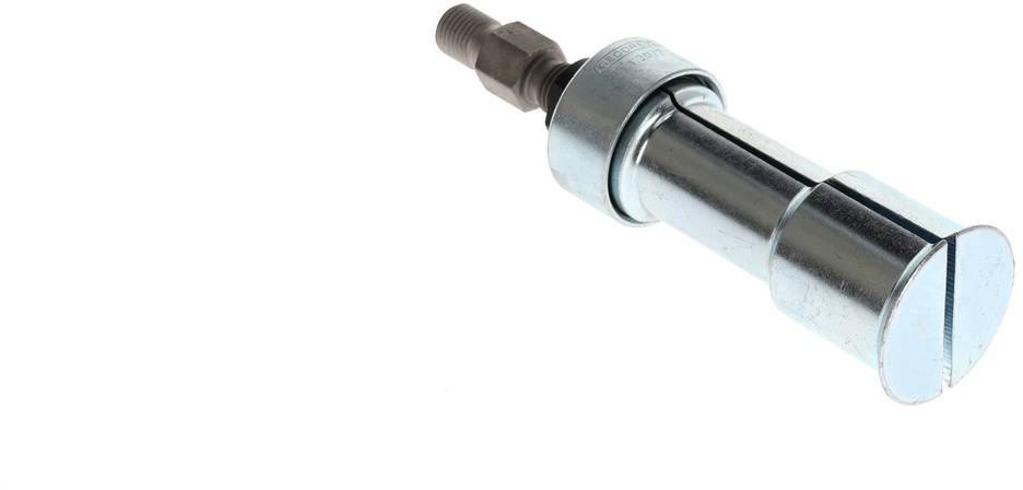 Ein metallischer Zylinder mit Gewinde, wahrscheinlich ein Werkzeug oder Maschinenteil.