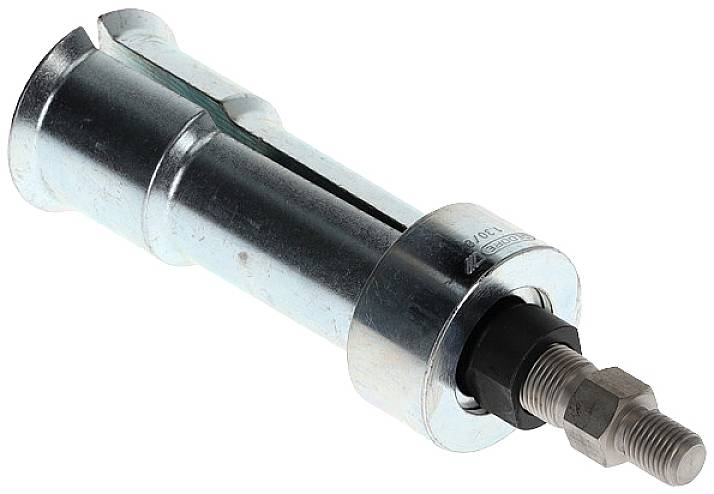 Metallener Dübelanker mit einem Gewinde an einem Ende. Wird verwendet, um sichere Verbindungen in Baumaterialien herzustellen.