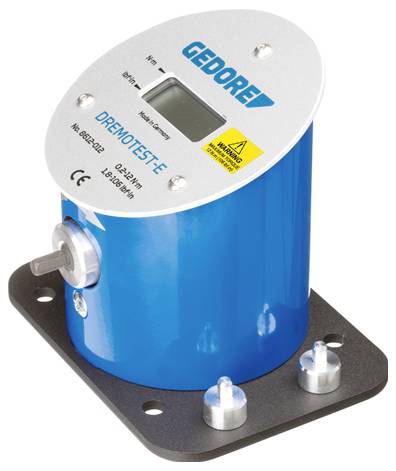 Blauer Industriesensor oder Durchflussmesser mit digitalem Display und 