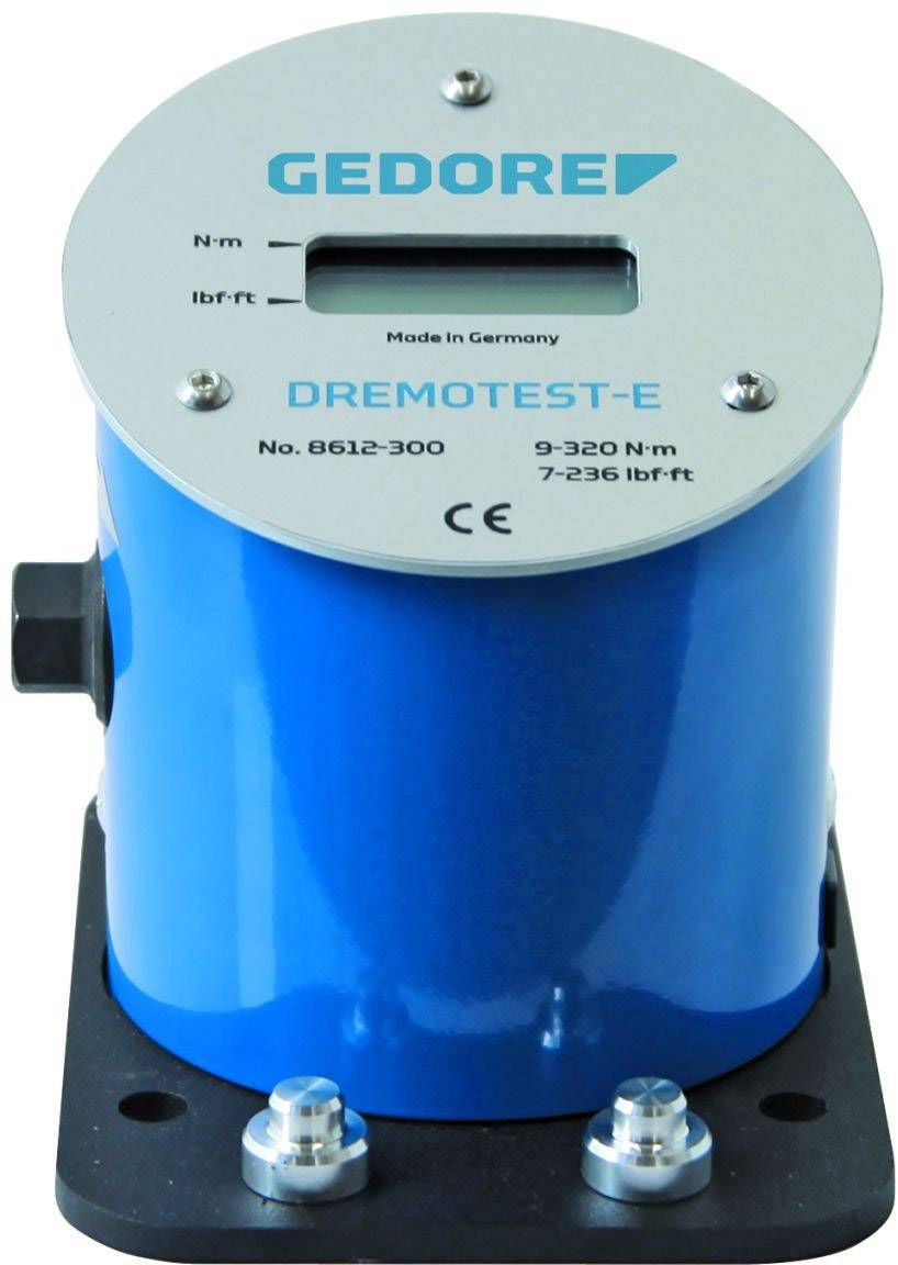 Blaues DREMOtest-E-Gerät zur Drehmomentmessung, hergestellt in Deutschland. Skala in N·m und lbf·ft, Modell Nr. 8612-300.
