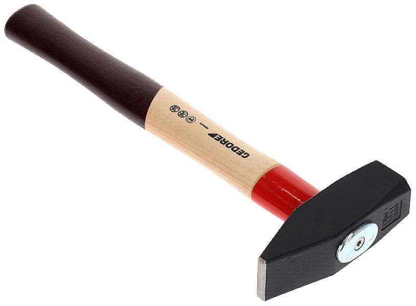 Schlosserhammer Rotband-Plus 1500g Stiel-L.380mm Hickory m.Stahlschutzhülse
