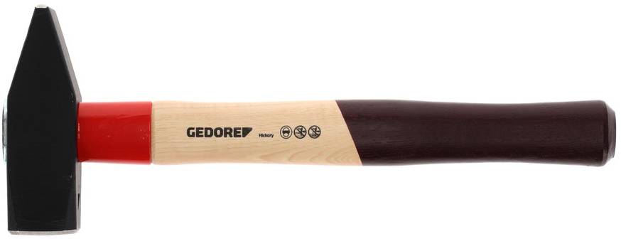 Schlosserhammer Rotband-Plus 1500g Stiel-L.380mm Hickory m.Stahlschutzhülse
