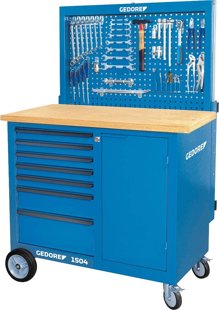 Gedore 6624450 BR 1504 0511L -Rollwerkbank mit Rückwand (B x H x T) 1100 x 985 x 550mm
