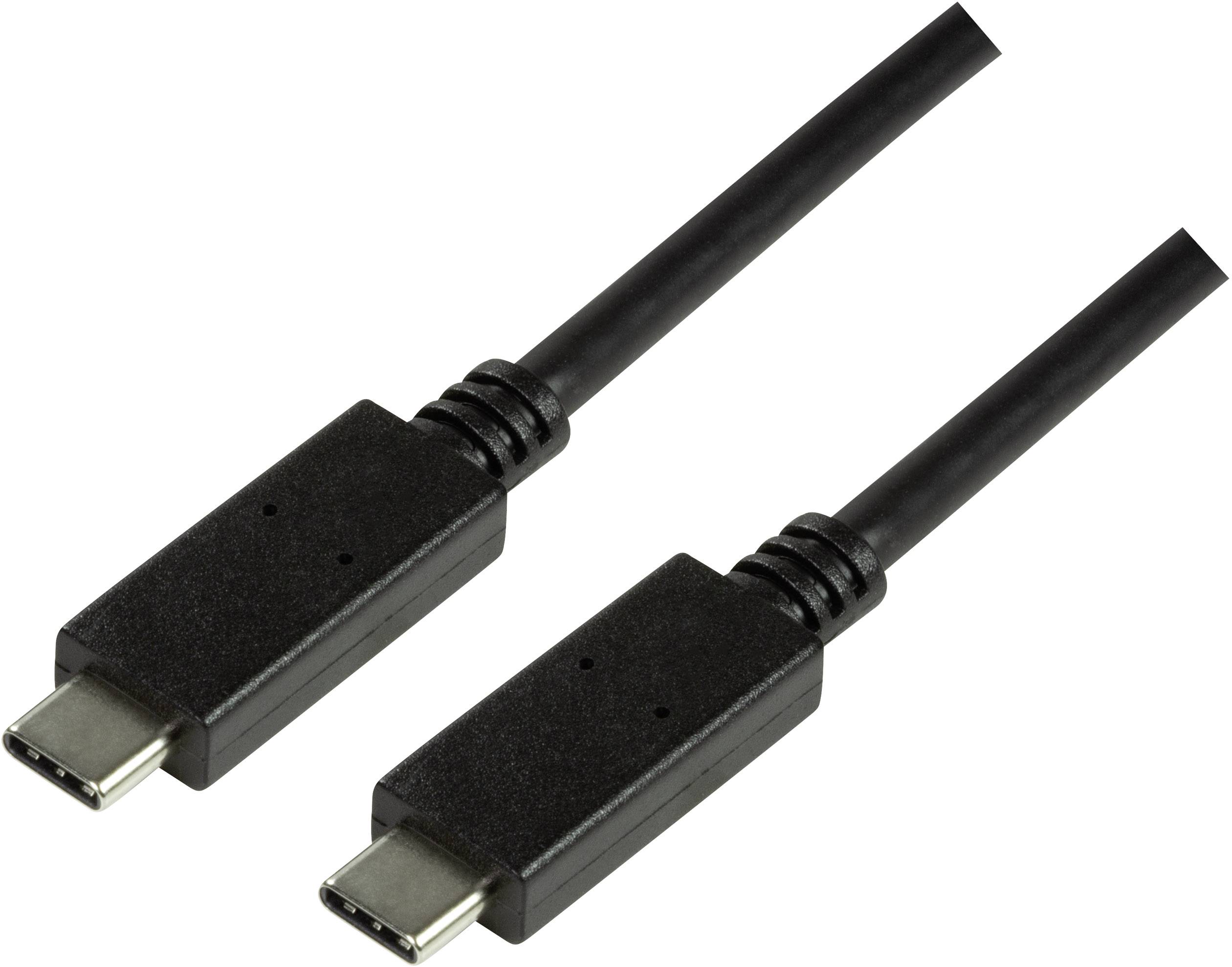 Zwei schwarze USB-C-Kabel mit Steckern an beiden Enden, nebeneinander liegend.