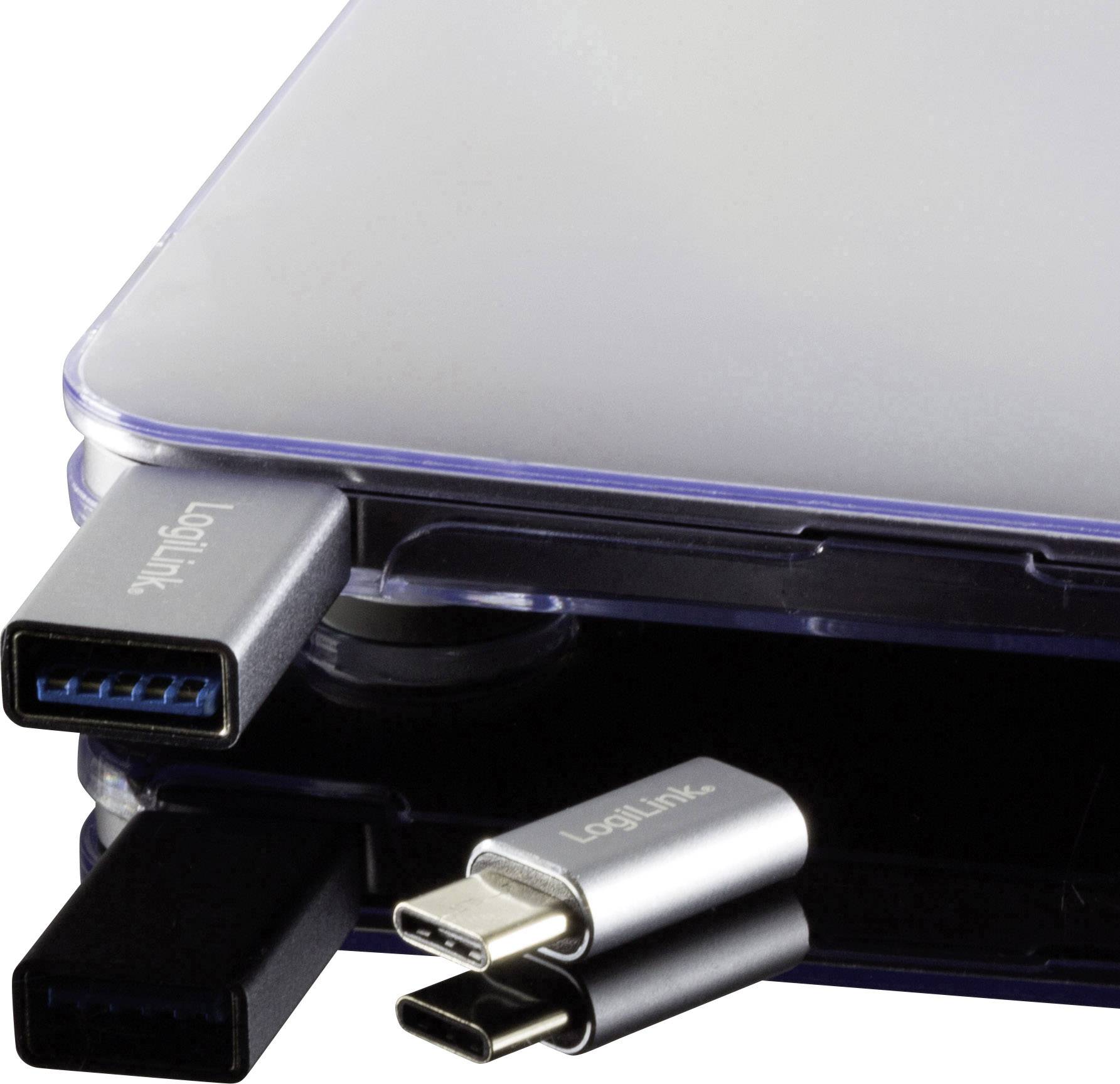 Mehrere USB-Anschlüsse in einem Laptop: Typ-A und Typ-C Steckplätze, die für Peripheriegeräte oder Datentransfers genutzt werden können.