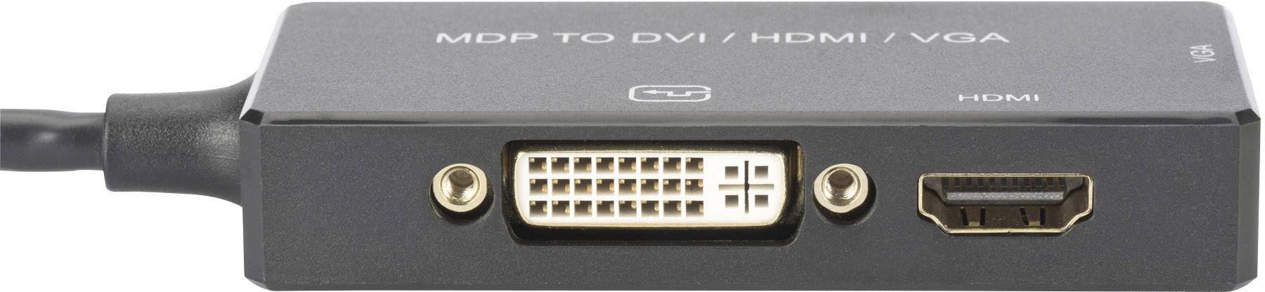 Digitus Adapter [1x Mini-DisplayPort Stecker - 1x DVI-Buchse 24+1pol., DVI-Buchse 24+5pol., HDMI-Buchse, VGA-Buchse] Schwarz