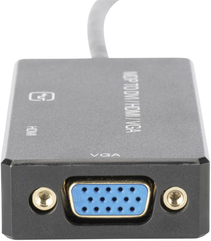 Digitus Adapter [1x Mini-DisplayPort Stecker - 1x DVI-Buchse 24+1pol., DVI-Buchse 24+5pol., HDMI-Buchse, VGA-Buchse] Schwarz