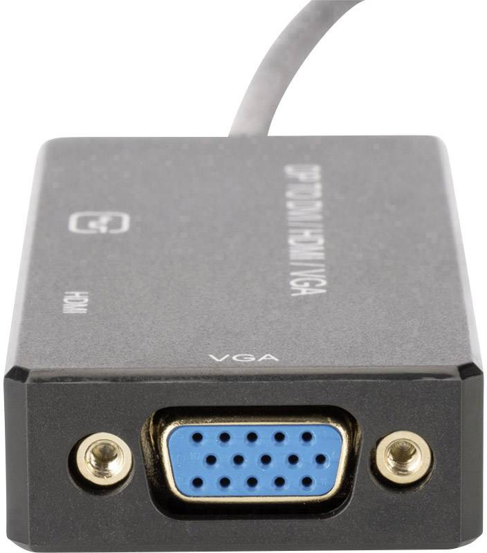 Digitus DB-340418-002-S DVI / DisplayPort / HDMI / VGA Adapter [1x DisplayPort Stecker - 1x DVI-Buchse 24+1pol., DVI-Buchse