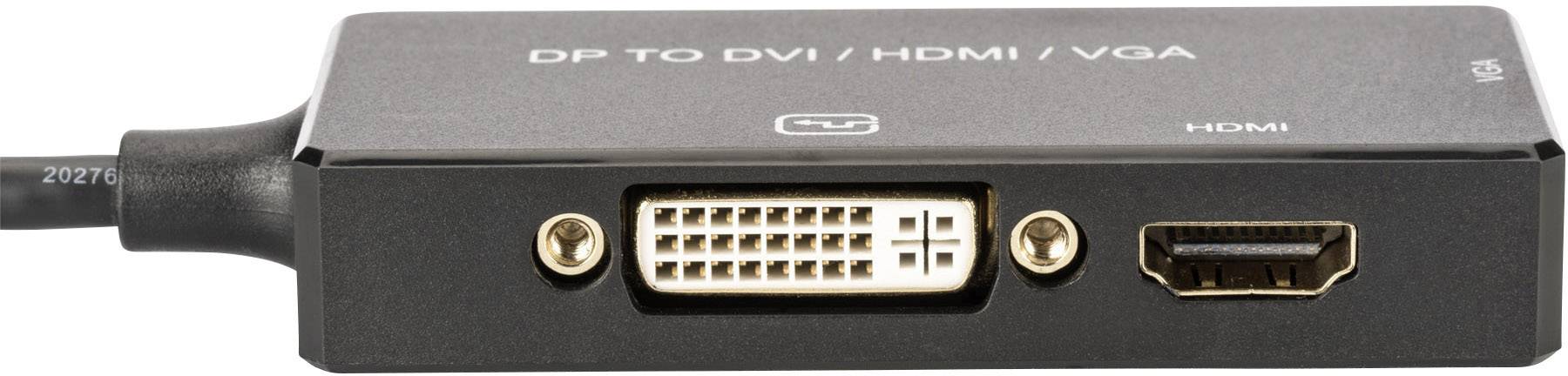 Digitus DB-340418-002-S DVI / DisplayPort / HDMI / VGA Adapter [1x DisplayPort Stecker - 1x DVI-Buchse 24+1pol., DVI-Buchse