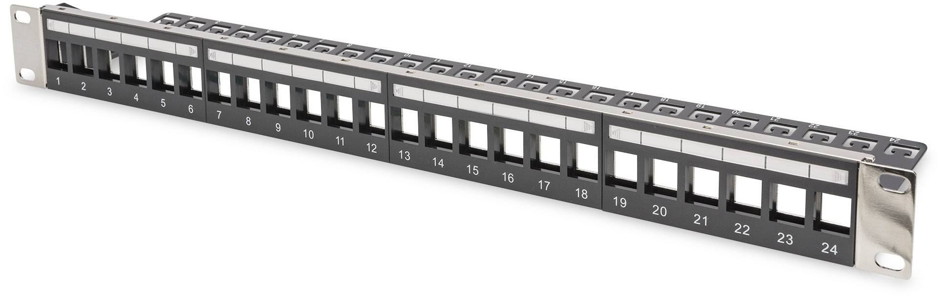 Digitus 24 Port Netzwerk-Patchpanel 483 mm (19") Unbestückt 1 HE Unbestückt