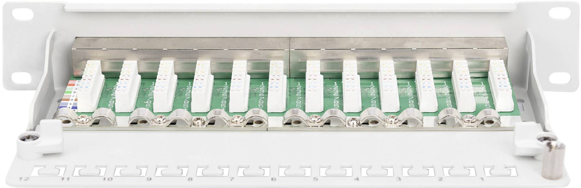 Digitus 12 Port Netzwerk-Patchpanel 254 mm (10") CAT 5e 1 HE Bestückt