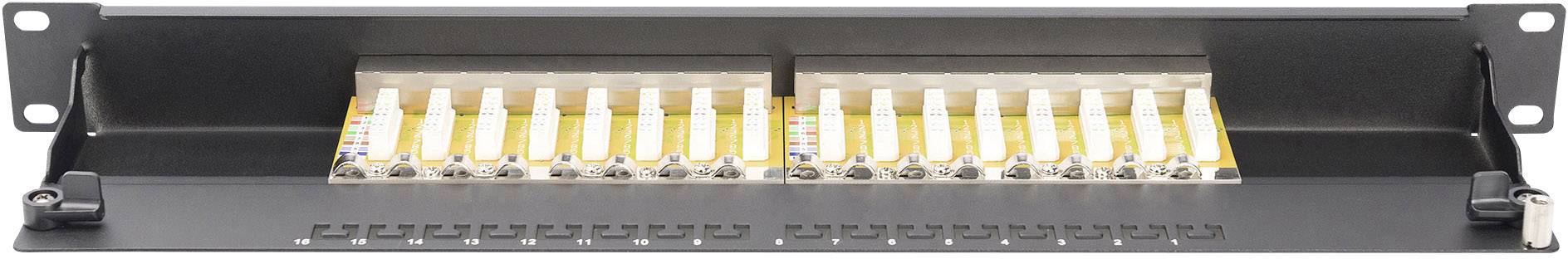 Digitus 16 Port Netzwerk-Patchpanel 483 mm (19") CAT 6 1 HE Bestückt