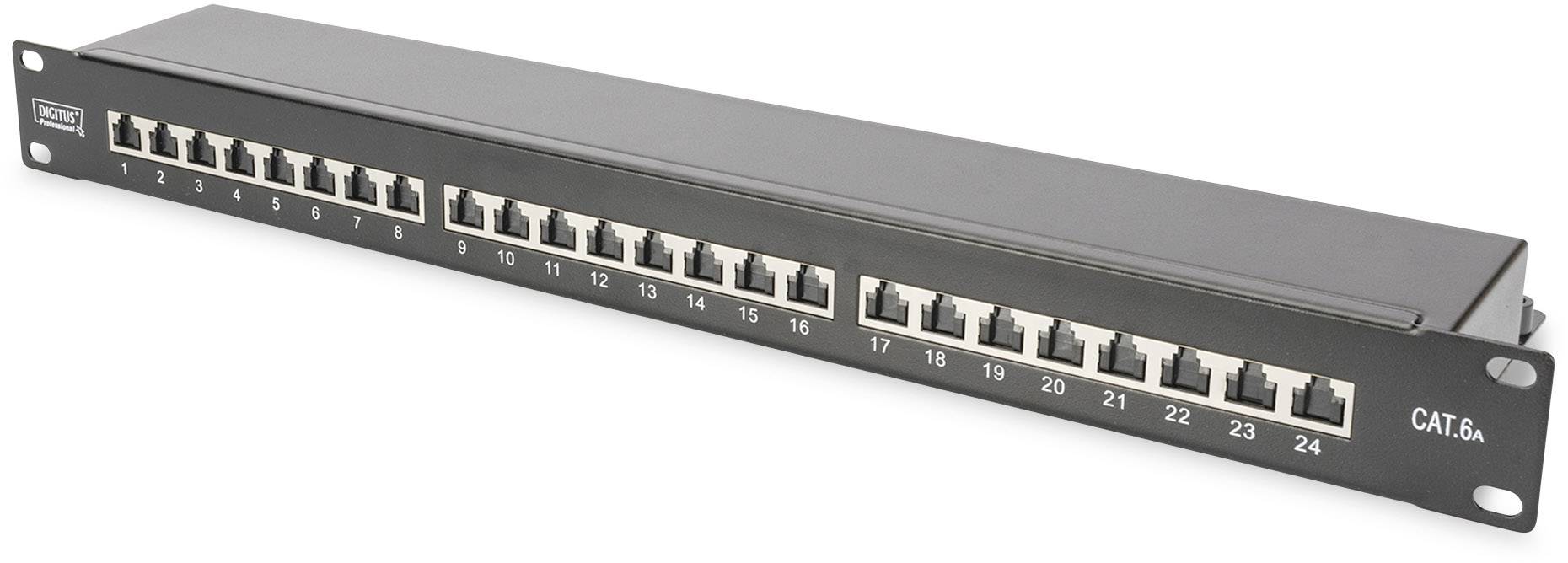 Digitus 24 Port Netzwerk-Patchpanel 483 mm (19") CAT 6a, CAT 6a (Rohkabel CAT 7) 1 HE Bestückt