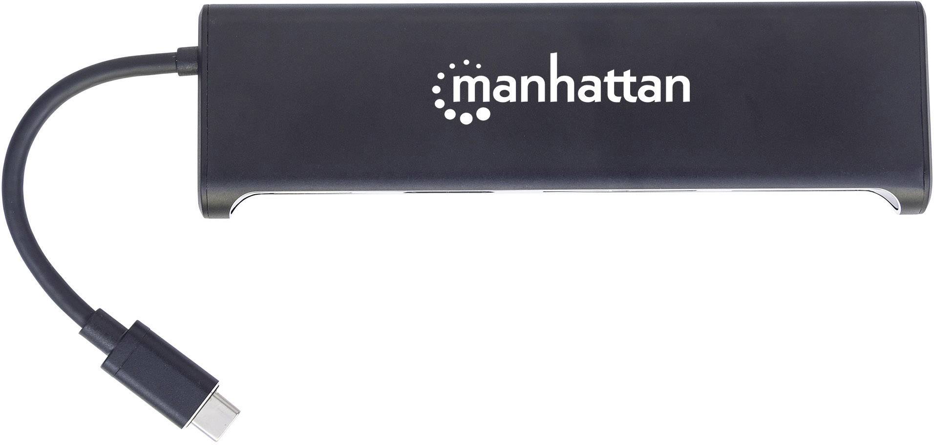 Manhattan USB Adapter [1x USB-C™ Stecker - 1x HDMI-Buchse, VGA-Buchse, USB 3.0 Buchse A, USB 3.0 Buchse A, SD-Karten-Slot] Schwarz